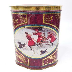 Vintage Decorative Collector Tin Victorian Box